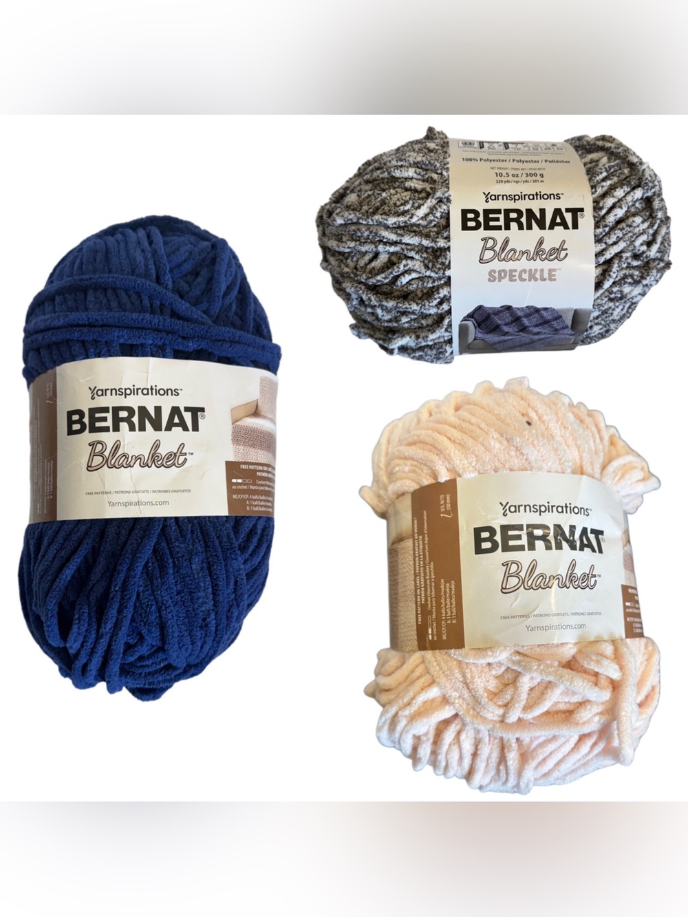 **1 Skein!** Yarnspirations Bernat Blanket Yarn - VARIOUS COLORS 220yds Each New